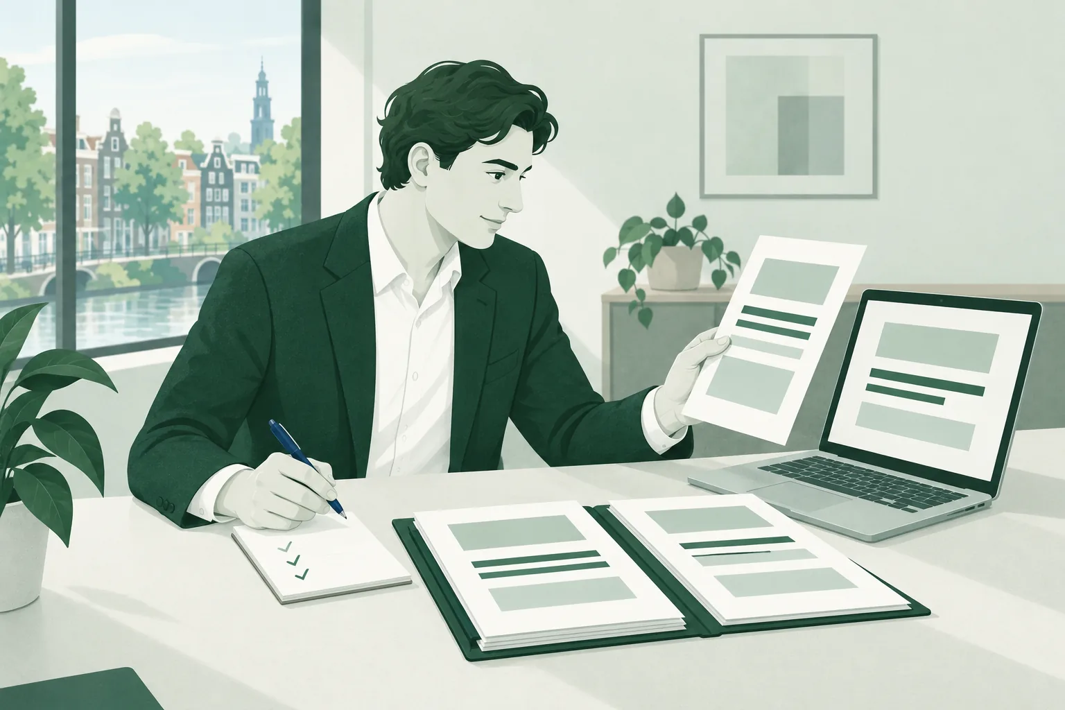 Een advocaat test een juridische AI-tool en legt een bekende uitspraak naast het resultaat op zijn laptop